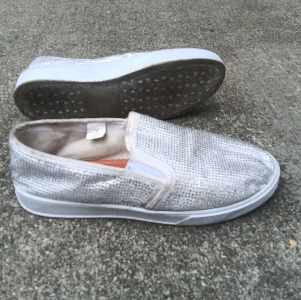 Us sport silver rhinestone tennis shoes women's